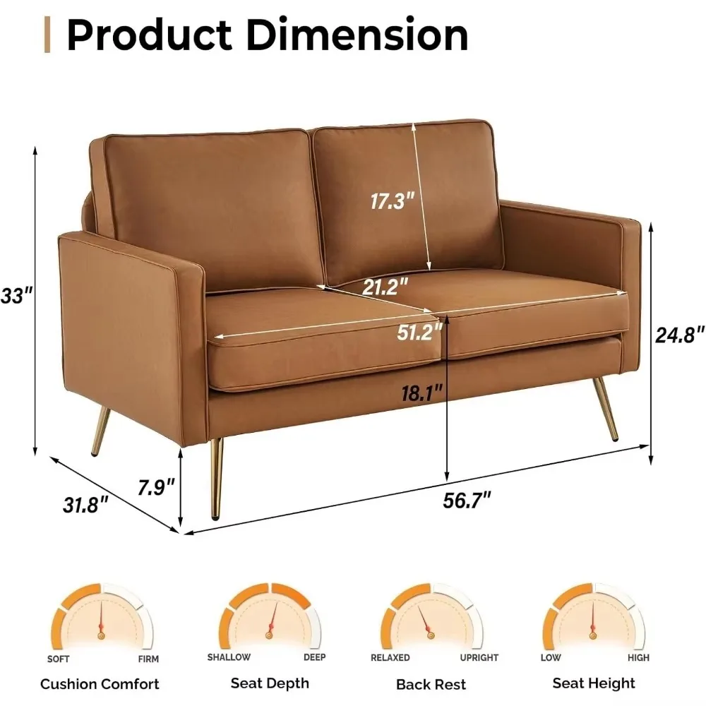 Coffee chair, comfortable armchair with gold metal legs and deep seat, suitable for offices, apartments, small spaces