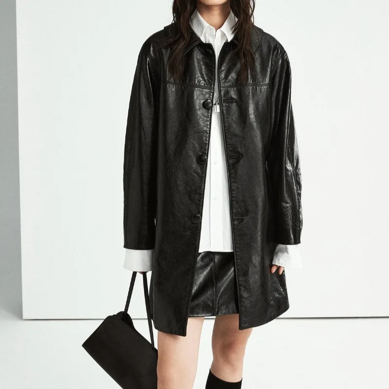 

Women Leather Trench Coat Leather Coat Leather Coat
