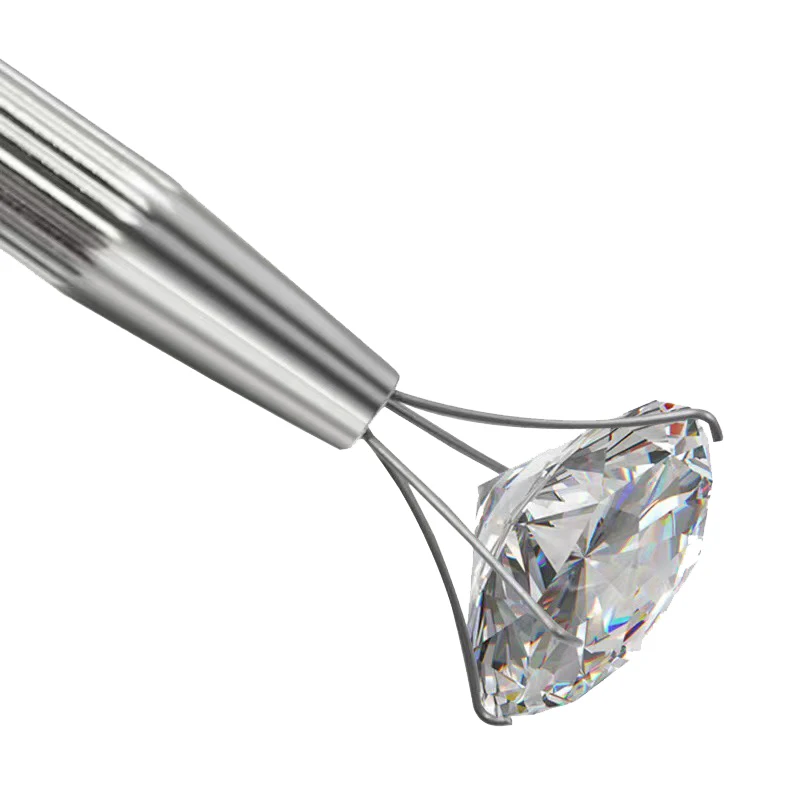 

Silver Stainless Steel Chip Gripper Tools 4 Claws Pick-up Tools Jewelry Beads Diamond Gems Prong Holder Tweezer Catcher Grabber