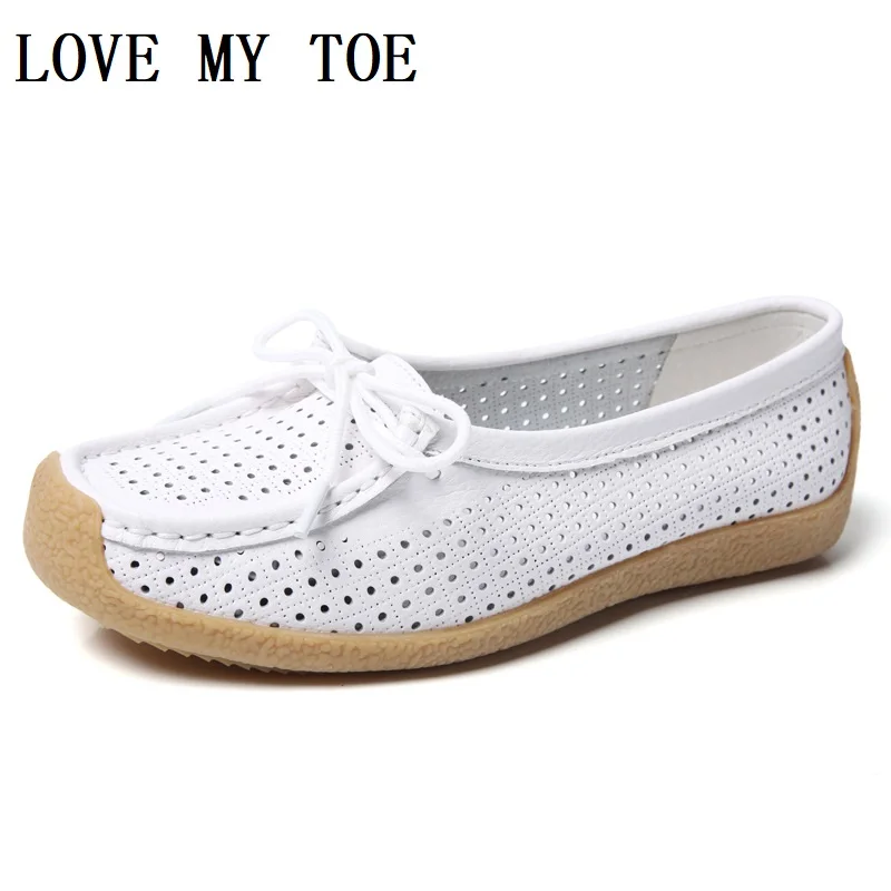 Schoenen Vrouw 2024 Trend Zomer Casual Holle Zachte Lederen Flats Schoenen Voor Vrouwen Loafers Nieuwe Elegante Feest Damesschoenen