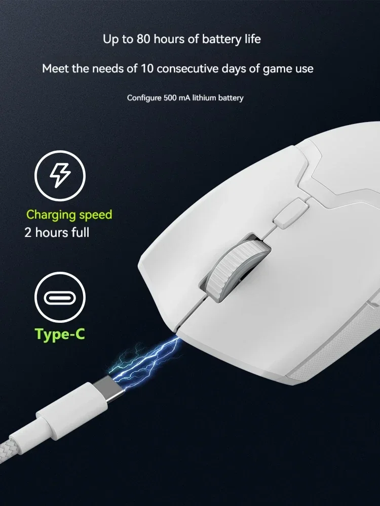 Imagem -05 - Pro Mouse para Jogo com Fio Bluetooth Modo Paw3395 Leve Ergonômico Optoeletrônico até 26000dpi M800