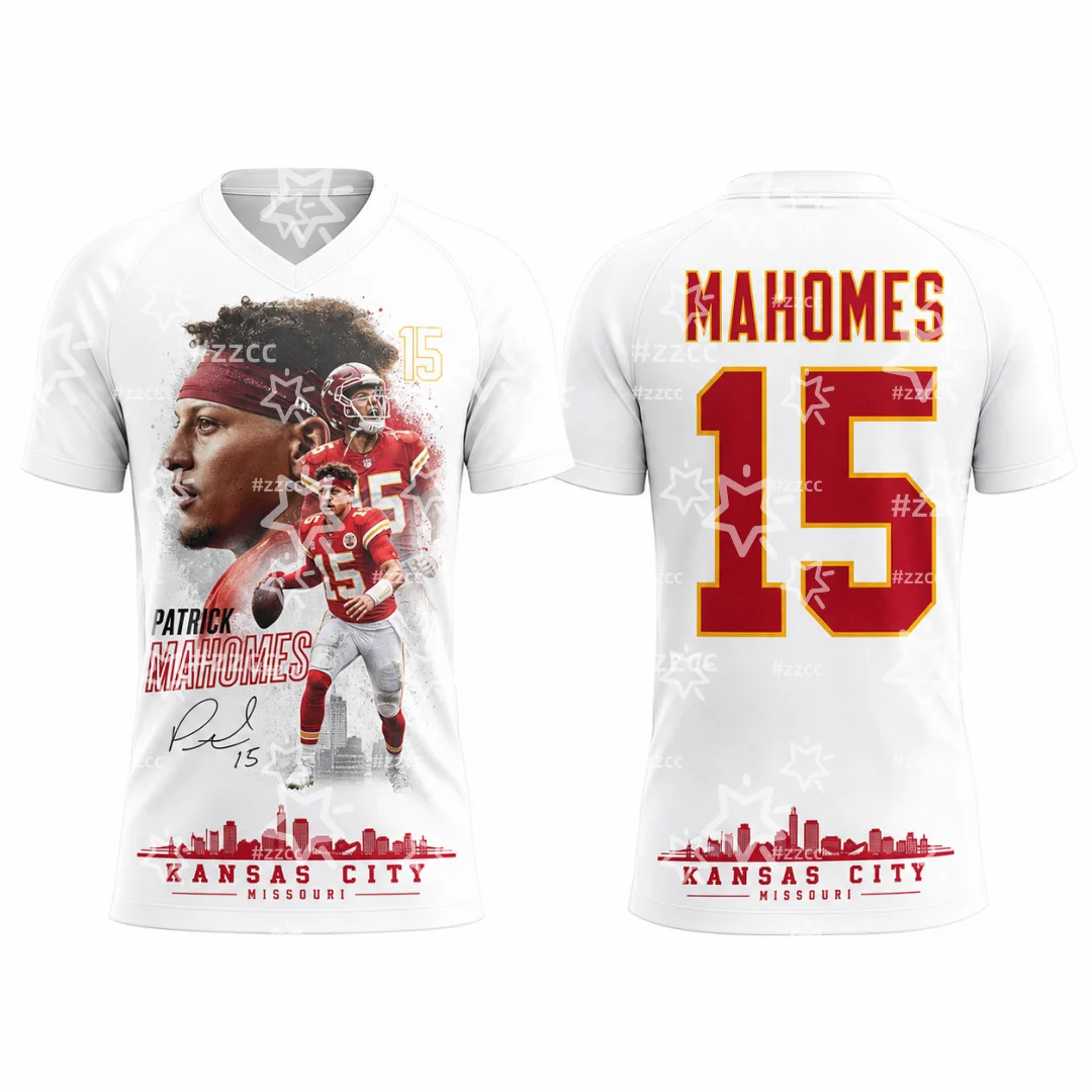 2026 Patrick Mahomes Nr. 15 Rugby-Trikot American-Football-Trikot Sommer-Sportbekleidung Schnelltrocknend Herren-T-Shirt Kinder- und Damenbekleidung ﻿ – Detail 4