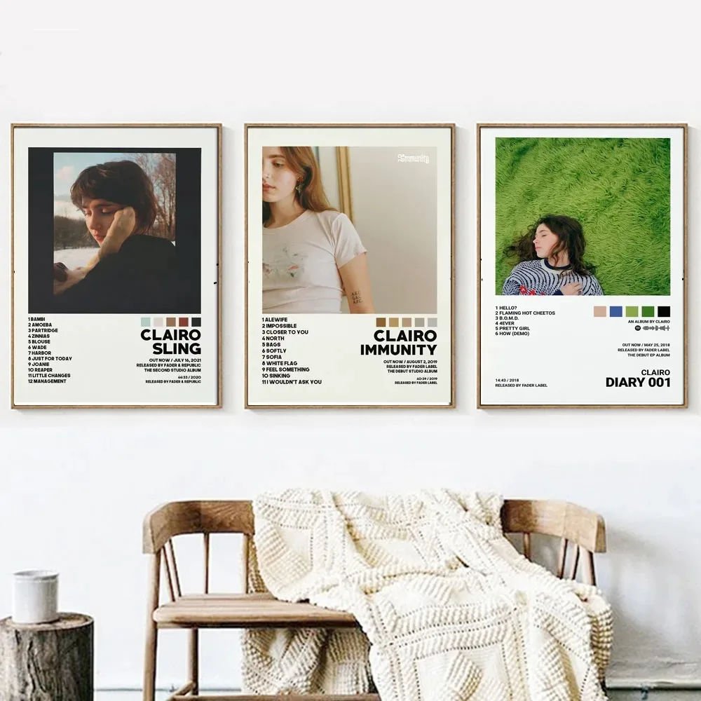 Clairo Immunity Clairo Sling Tracklist  Music Album Cover Poster Prints Canvas Painting Wall Art Picture Living Room Home Decor