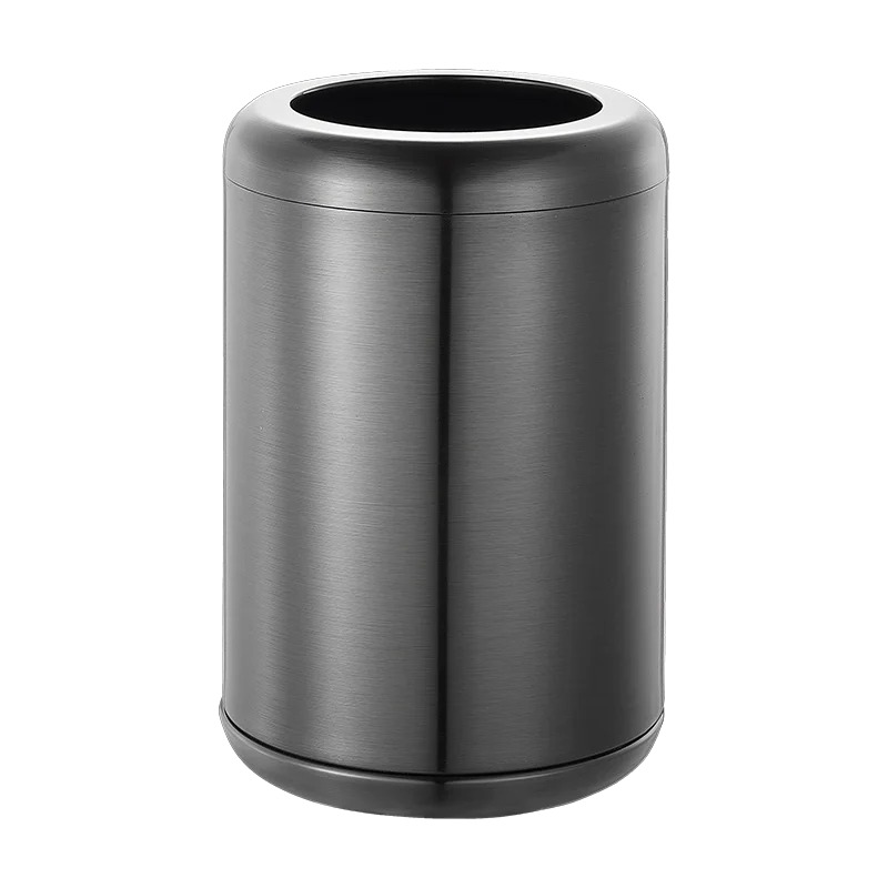 

XL Family Trash Can Stainless Steel round High-End Entry Lux Hotel Apartment