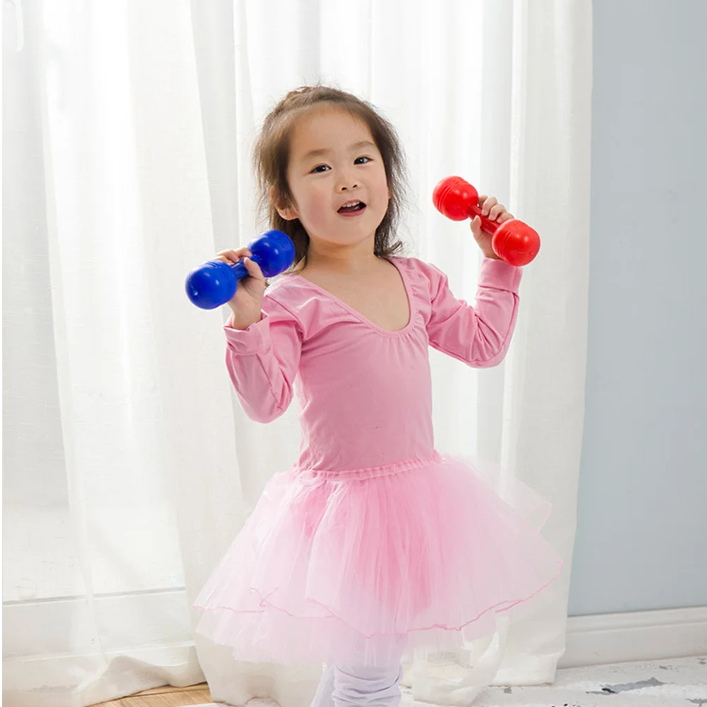 

12Pcs Kindergarten Exercise Tool Children Barbells Plastic Dumbbells Bright Color Durable Hand Eye Coordination Training