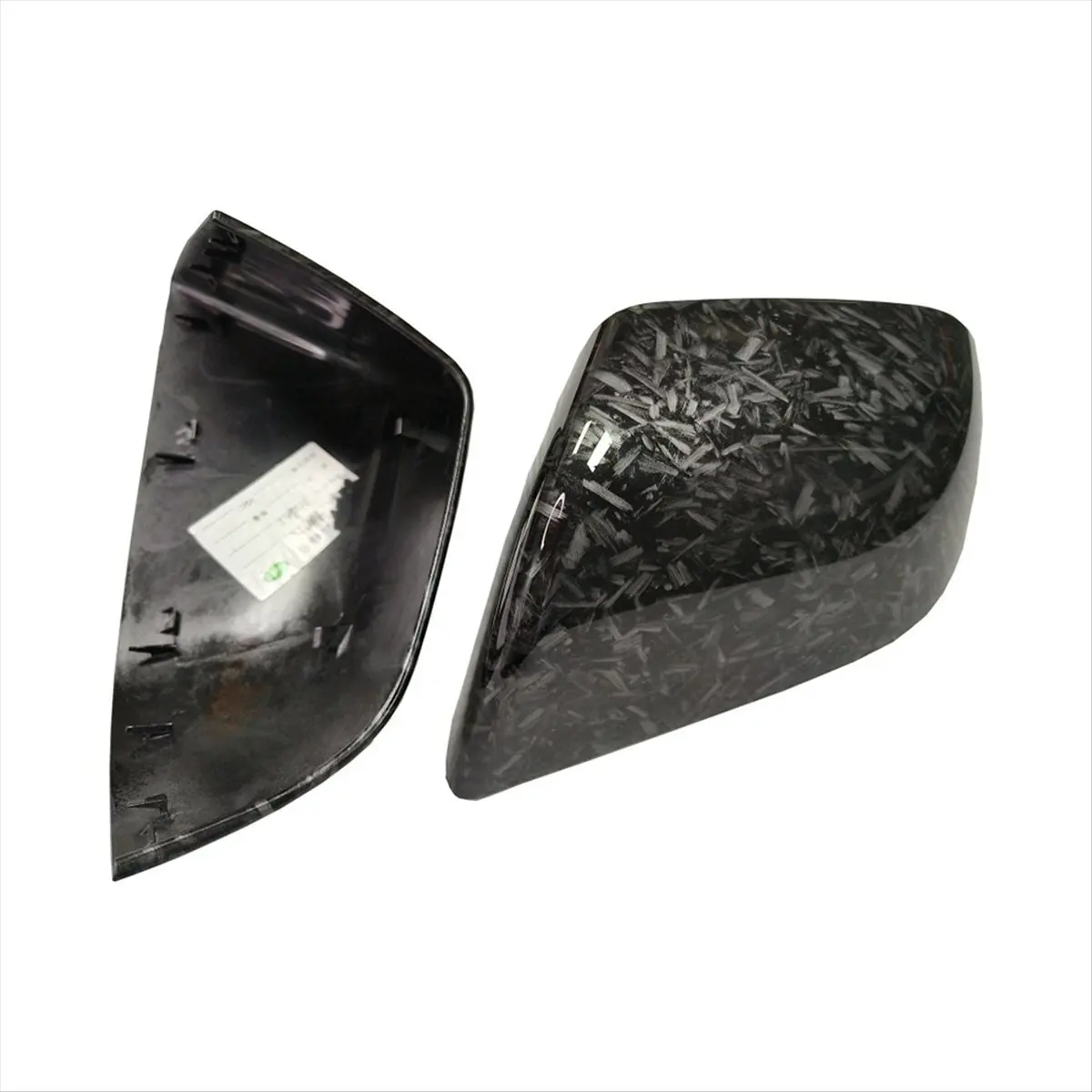 NCSMT Car Rear Mirror Cover Cap for Tesla Model 3 Water Transfer Forging Pattern Rearview Mirror Shell