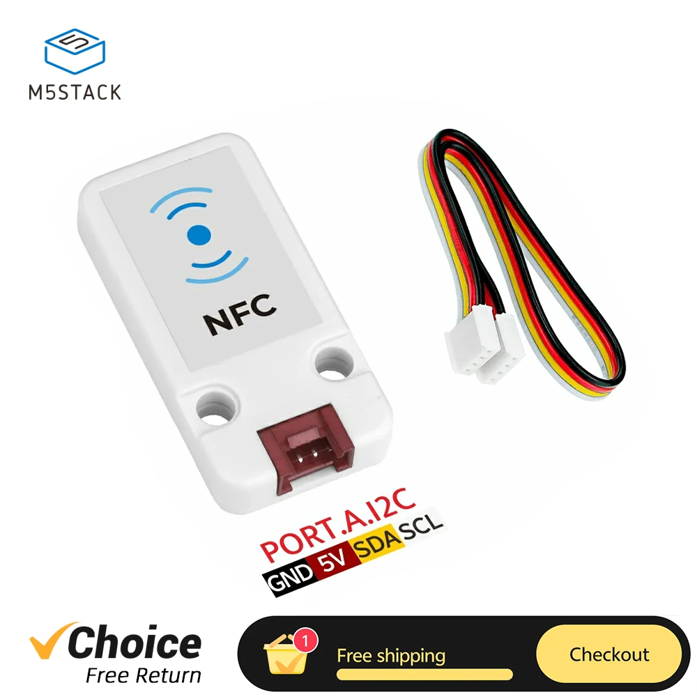 

Модуль считывания/записи NFC M5Stack Unit с поддержкой 13,56 МГц и интерфейсом I2C для умного транспорта