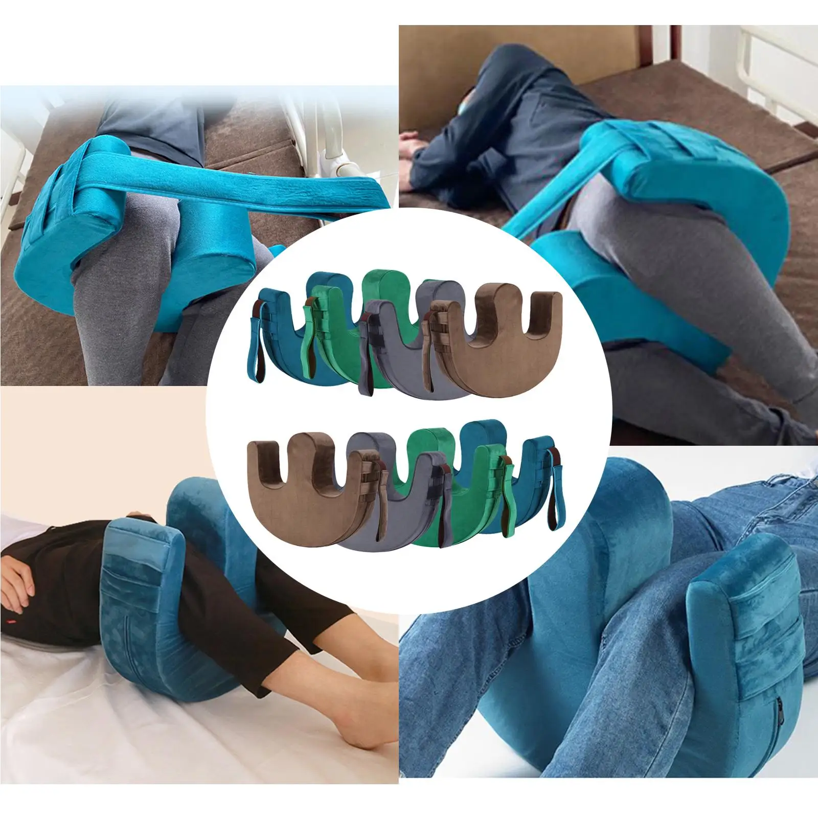 Pad Turnover Assistance Cushion for Bedridden Patients Pressure Relief Flannel Covered Sponge Core with Hidden Zipper
