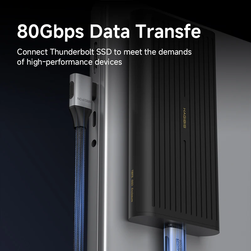 Hagibis USB C to USB C Right Angle Cable 240W 90 Degree Type C Car Fast Charging Cable 80Gbps for Thunderbolt 5 iPhone Macbook