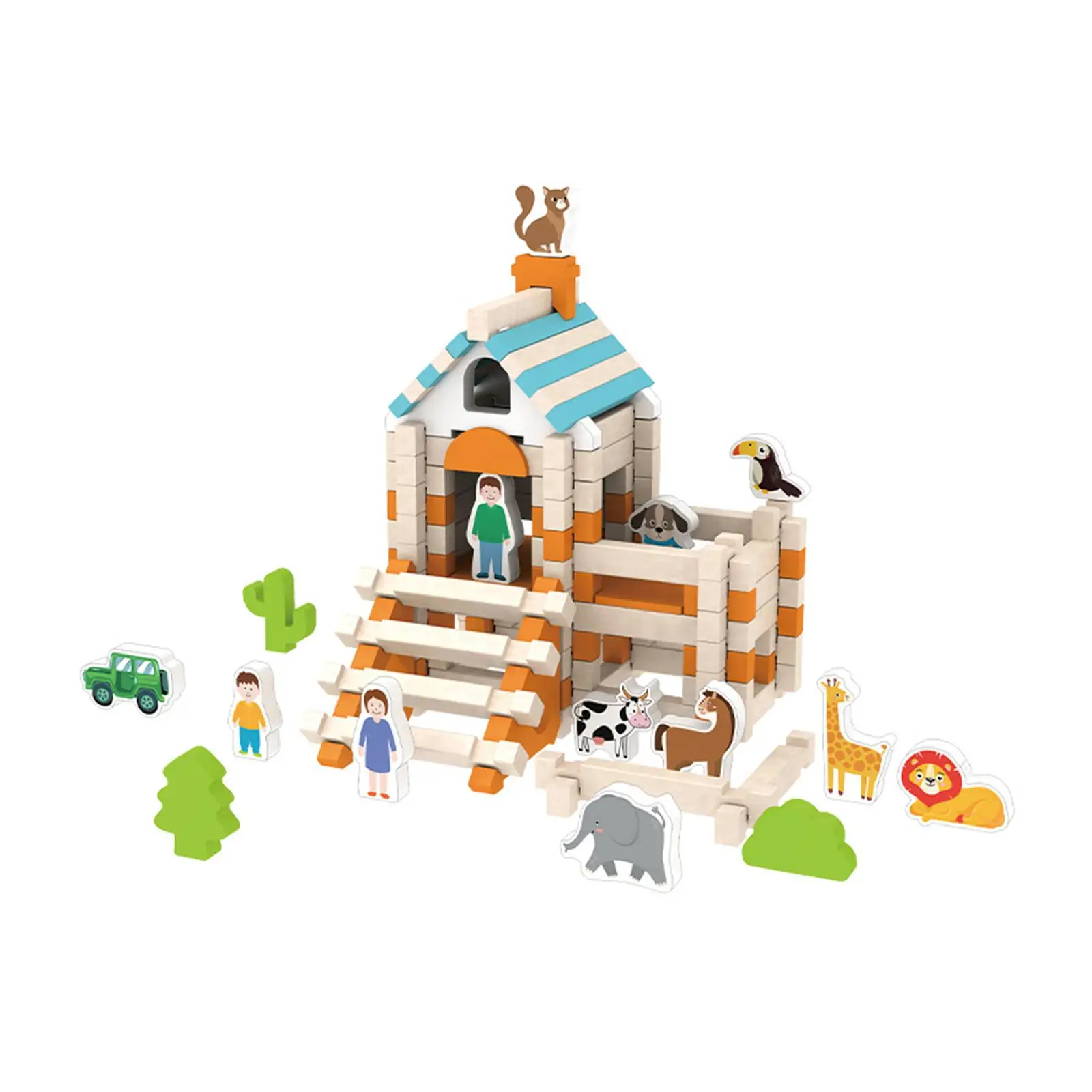 Blocos de construção DIY para crianças, brinquedo de engenharia, construção de casas, aprendizagem, idades 3, 4, 5, 6 anos, 120pcs