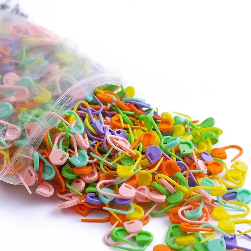 50-500pcs Mini Knitting Crochet Clips Pins Locking Stitch Markers Multicolor Plastic Sweater Needle Clip DIY Craft Sewing Tools