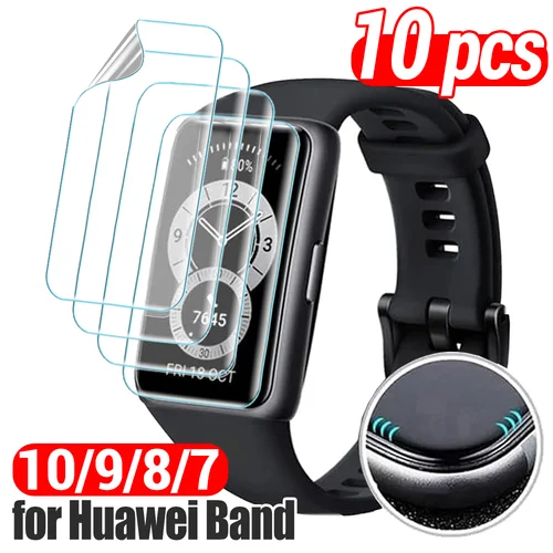 Imagen 1 del producto 1-10 Uds para Huawei Band 10 9 8 7 película de hidrogel protectores de pantalla HD para Huawei Bnad 8 7 reloj inteligente películas protectoras de cobertura completa