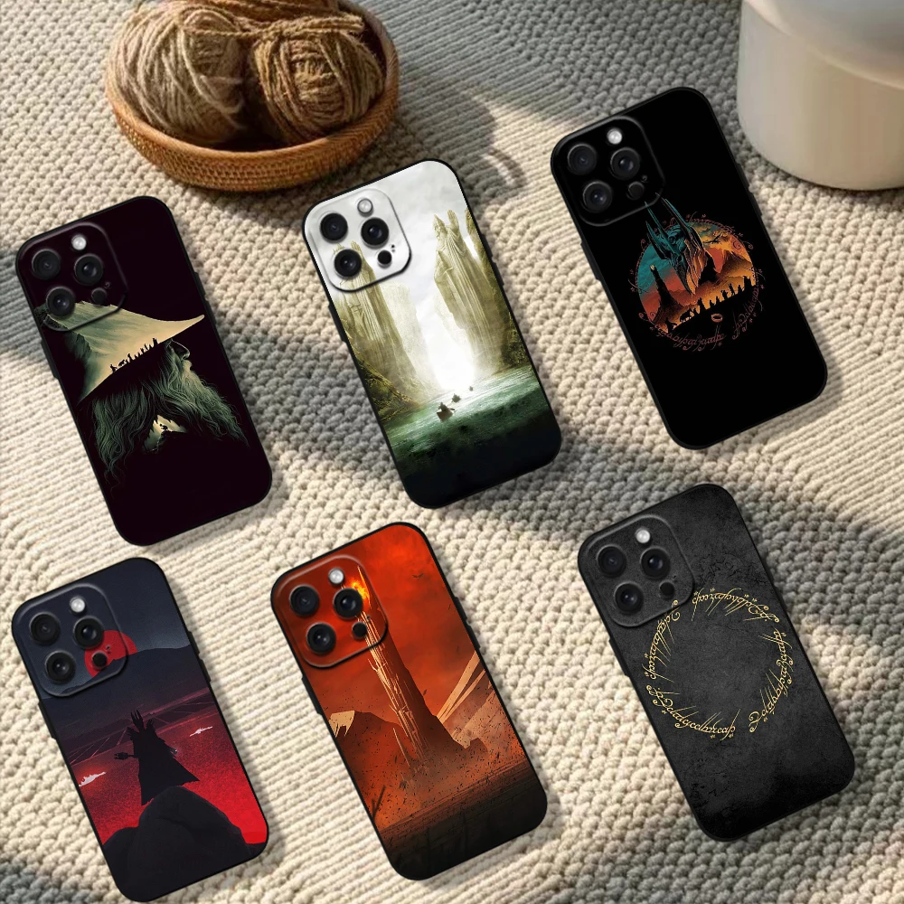 The L-Lord of the R-Rings Phone Case For iPhone 11 12 13 14 15 16 Pro Max Plus Black Silicone Soft Case