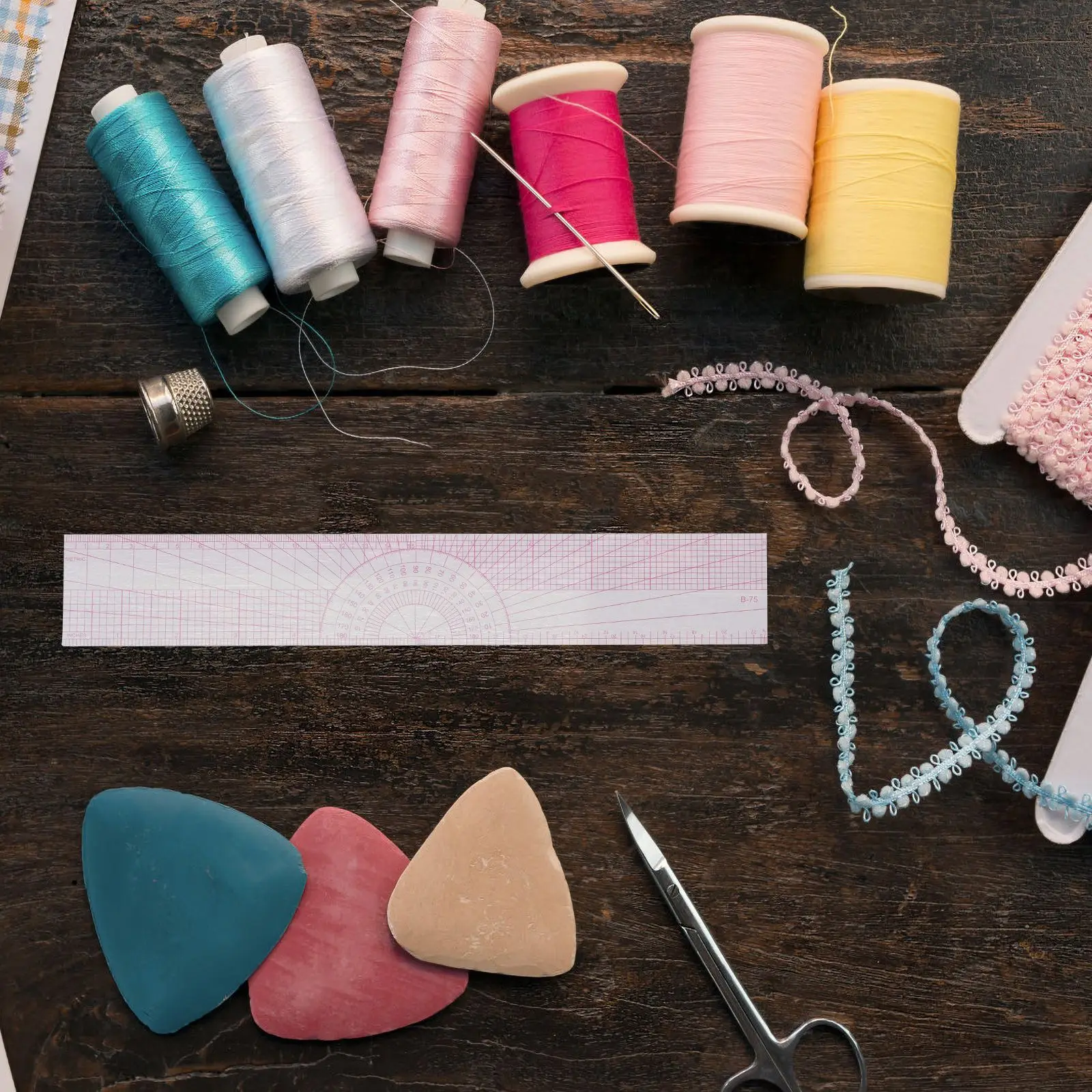 4Pcs Sewing Ruler Kit Plastic Measuring Curve Template Drafting Quilting Clothes Pants Tailor Rulers Fabric Guides Pattern