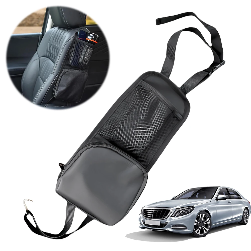 Phones Drink Sunglasses Stuff Holder Car Seat Storage Hanging Bag with Mesh Pocket Two Pockets Drink Holder for Cars SUVs Trucks