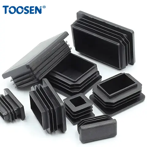 플라스틱 직사각형 블랭킹 엔드 캡 튜브 파이프 삽입 플러그 사각형 내부 플러그 15x15mm 20x30mm 테이블 의자 가구 발 커버