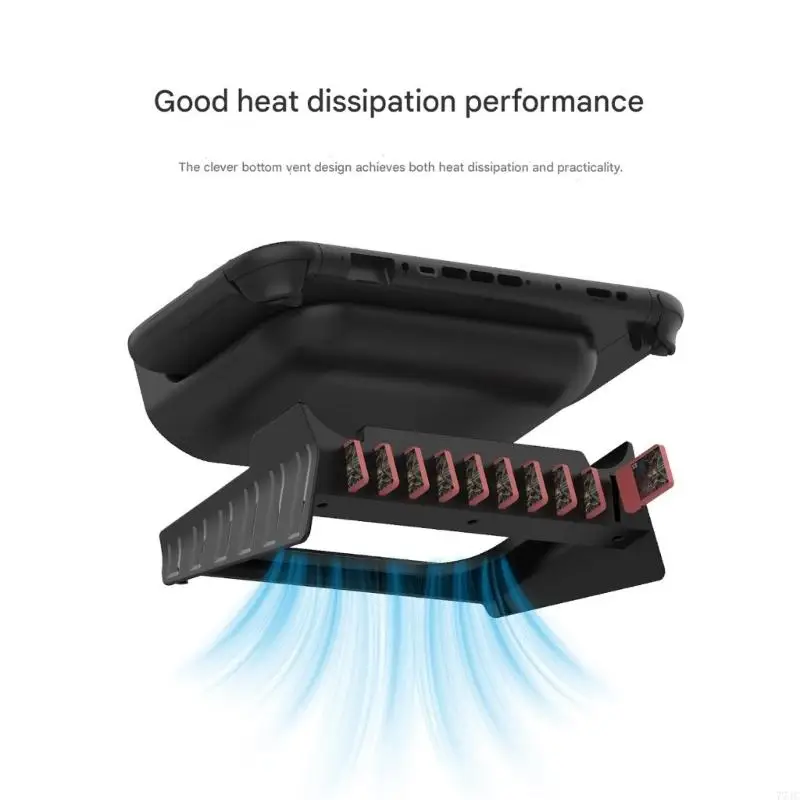 Game Machine Bracket Base Gaming Accessory for NS2 Bracket Holder Game Console Host Horizontal Stand with Card Slot 77JC