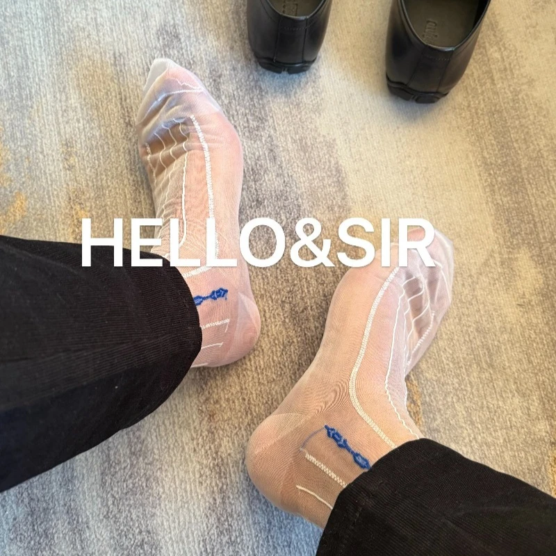 

Brand Mans Sheer Socks Sexy Exotic Transparent Silk Striped See Through Stockings Business Formal Wear Thin Mid Tube Socks