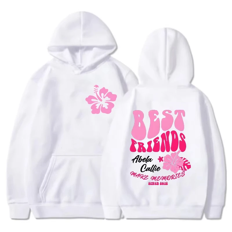 Best Friends Hoodie Hibiscus Flower Sweatshirt Flower Lover Preppy Make Memories Hoodies Fashion Shirt BFF Besties Birthday Gift
