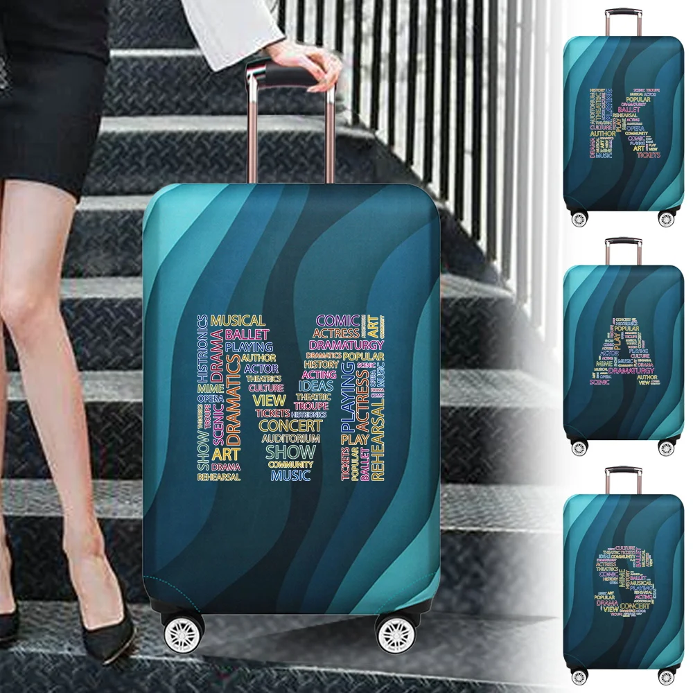 

Trolley Box Cover Travel Accessories Fashion Thick Elastic 18-32inch Luggage Cover Protector Washable Text Series