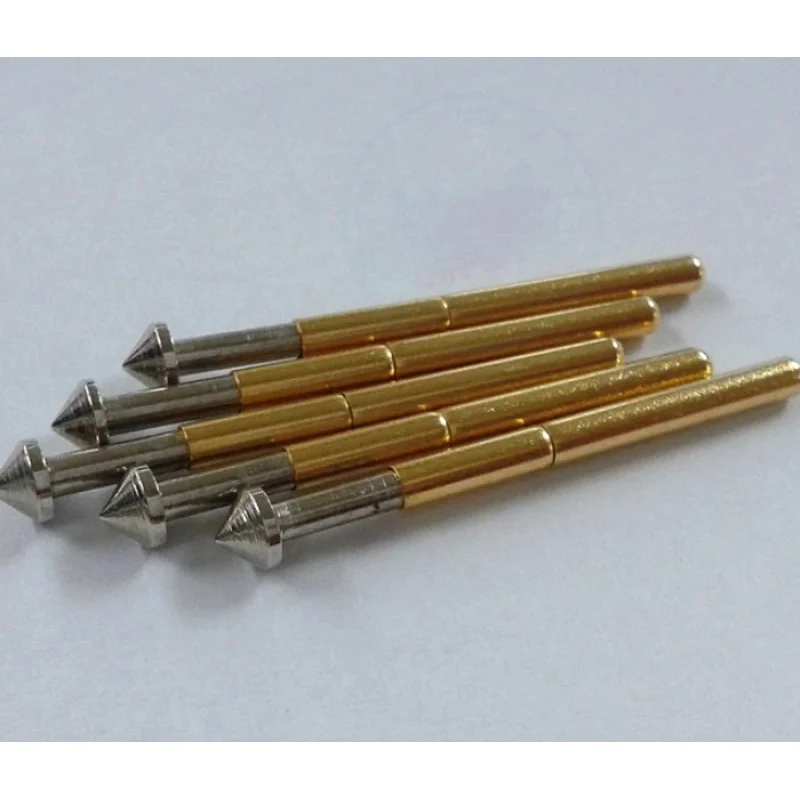 50 buah 156MIL uji runcing bidal 34MM panjang ujung bulat Pin uji P156-E Pogo Pin 4MM