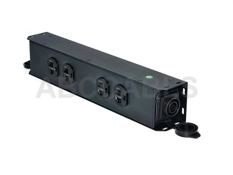 1U Rack Stage Power Distribution Box TRUE1 Spec Input 4 Outlet US NEMA Standard Socket Power Splitter For Live Stage Lighting