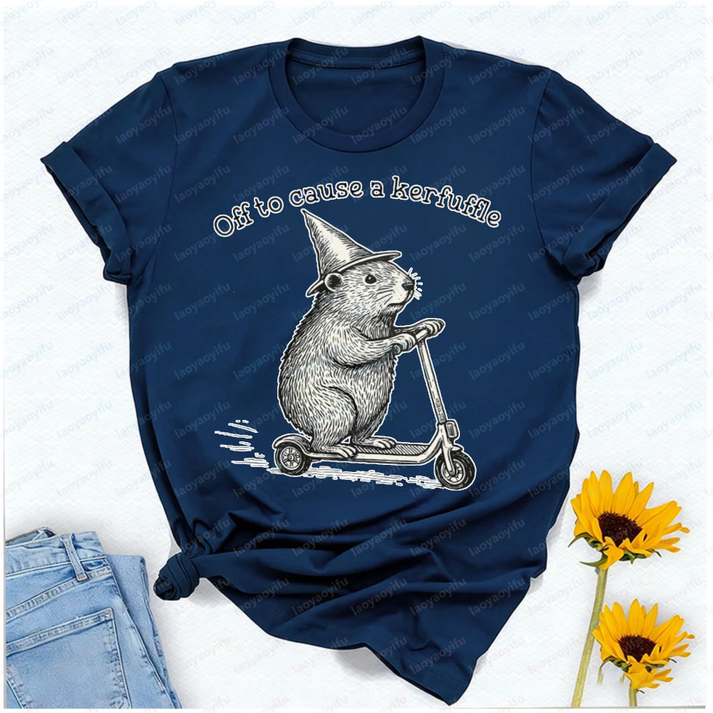 Off To Cause A Kerfuffle Teacher T-Shirt Oversized T Shirt Women Clothes Graphic Tshirts Y2k Top Kawaii Clothes Shirts for Women