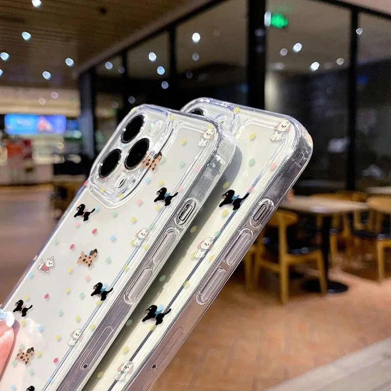 Ins Korean Polka Dots Clear Case For Samsung S20 S21 S22 Plus S23 S24 FE S25 Note 20 Ultra A15 A16 A23 A24 A25 5G Phone Case