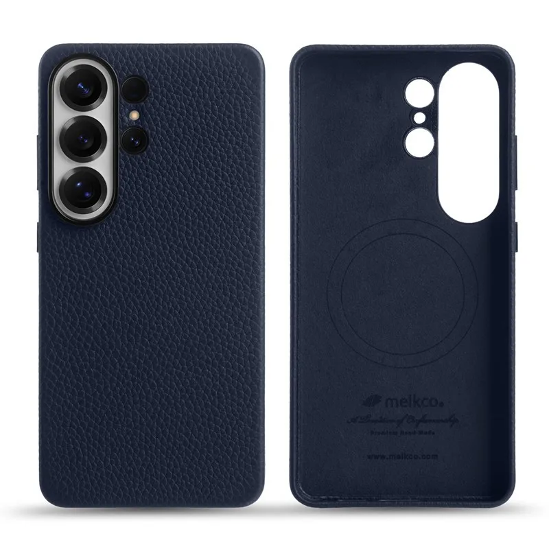 

Melkco Magnetic Wireless Charging Genuine Leather Case for Samsung Galaxy S26 Ultra S25 S26 Plus 8 Colors Cowhide Cover With Box