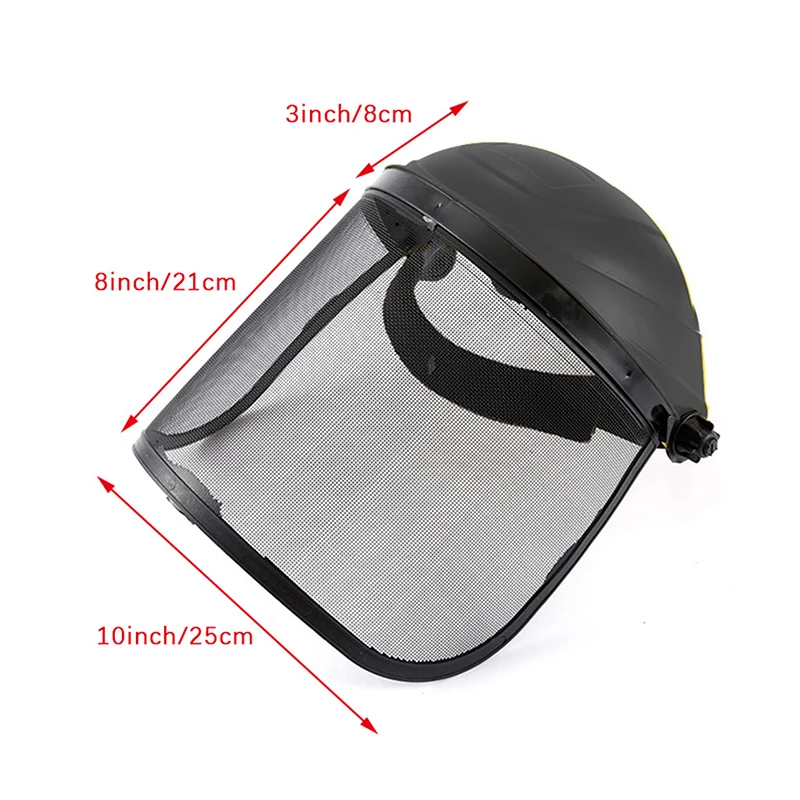 Garden Grass Trimmer Safety Helmet Hat With Full Face Mesh Visor For Logging Brush Cutter Forestry Protection 1pcs