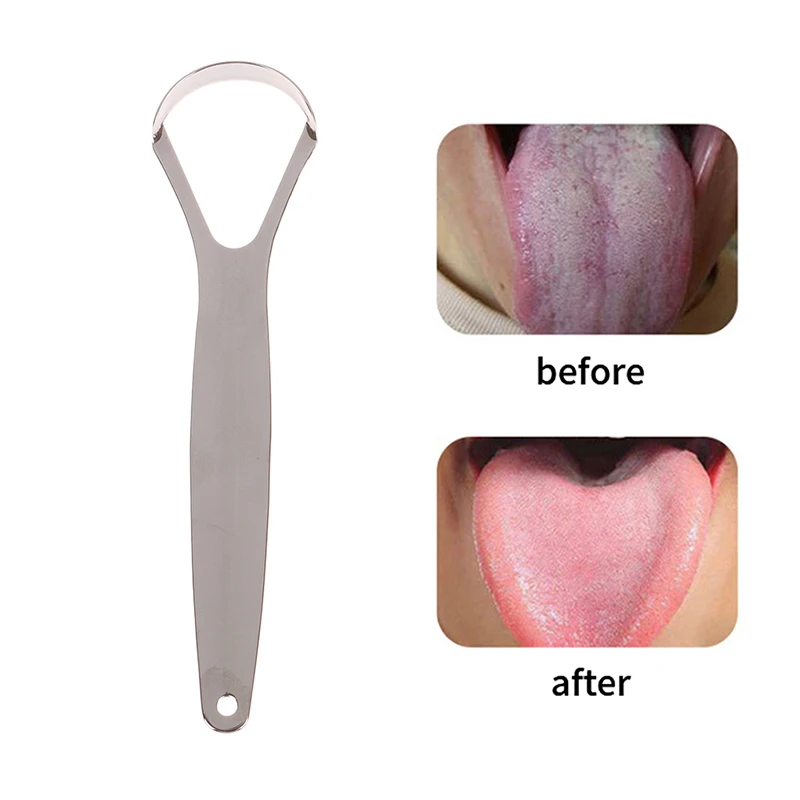 

1PCS Stainless Steel Tongue Scraper Cleaner For Adults Surgical Grade Eliminate Bad Breath Metal Tongue Scarper Brush Dental Kit