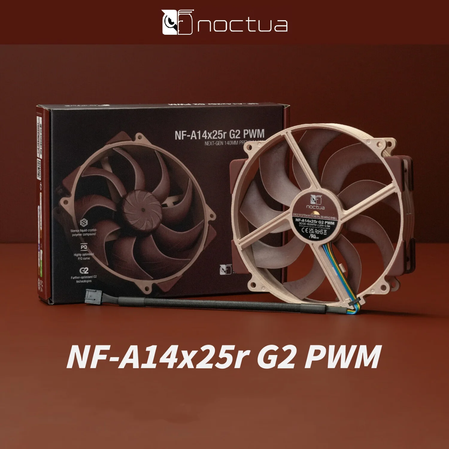 Imagem -02 - Noctua Computer Case Radiator Nf-a14x25r g2 14cm Nova Geração Quadro Circular Alto Desempenho Dissipador de Calor