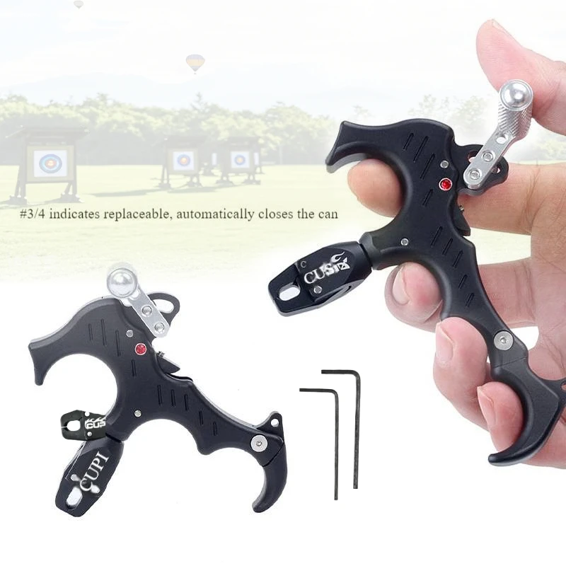 

C3 клипса для лука и стрел, стрельба из лука, сменная ручка для пальцев, разбрасыватель из алюминиевого сплава, матовый, 3-4 пальца, универсальный, для левой и правой руки