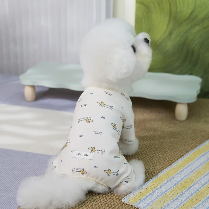 Warme Schlafanzüge für kleine und mittelgroße Hunde, Dackel, Mops, bedruckte Hundekleidung, vierbeiniger Hoodie, Hose, Overall, Welpen-Onesie XXL – Detail 8