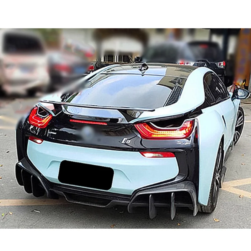 Carbon Fiber For BMW i8 2014-2019 Car Rear Bumper Lip Diffuser Spoiler Parts Upgrade Body kit Car Accessories