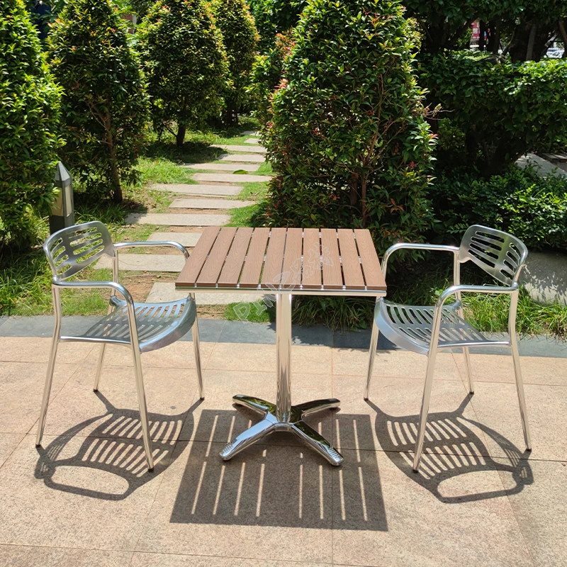 Juego De mesa De centro cuadrada moderna, muebles nórdicos De Metal para Patio, Pub francés, pequeño Traje De Sala De Estar