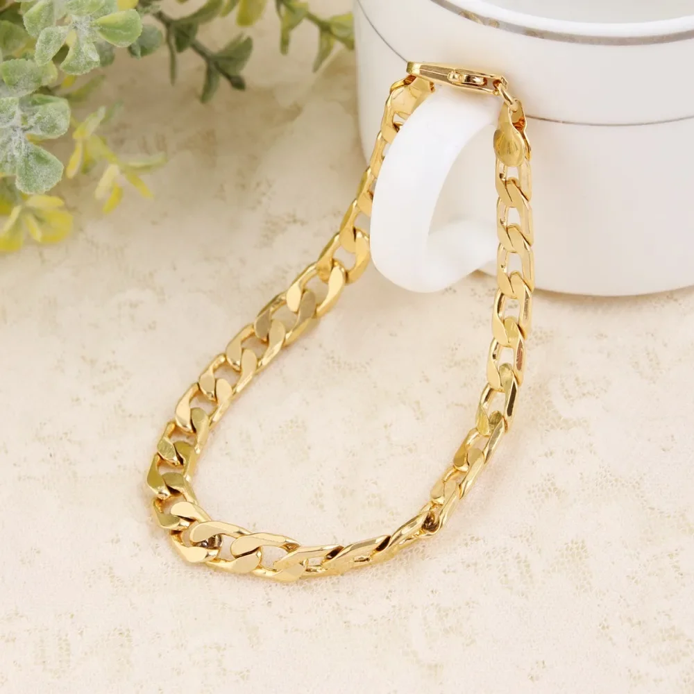 Neue Luxus 925 Sterling Silber 18 Karat Gold spezielle 8 MM Geometrie Kette Armbänder Halskette für Frauen Männer Modedesigner Schmuck Set – Detail 21