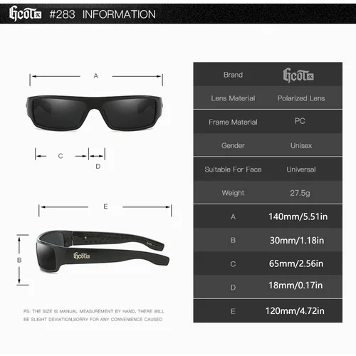Imagen 2 del producto GCOTX marca de moda gafas de sol polarizadas de lujo Chicano motocicleta estilo Hip-hop moda costa oeste gafas de sol para hombres G283
