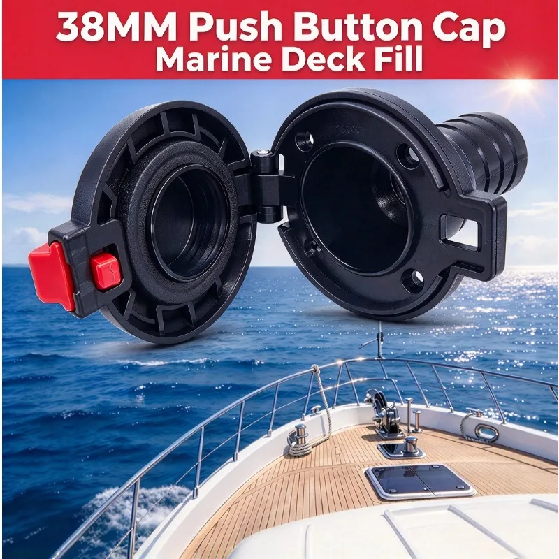 1.5 Inch 32mm Marine Deck Fuel Fill Flip Top Gas Deck Filler Flip Top Cap Boat Fuel Inlet for RV Yacht Pontoon Campervan