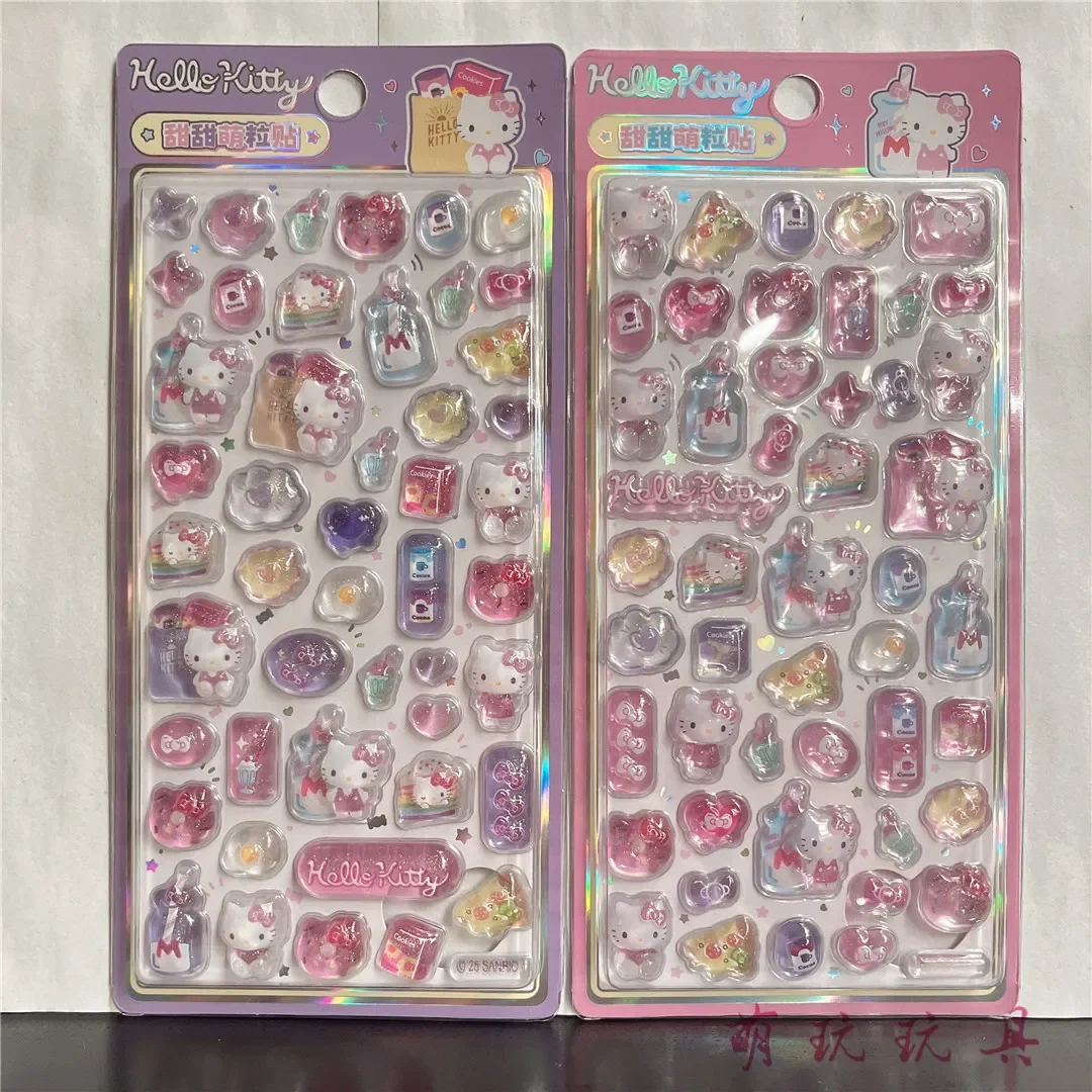 

Объемные 3D-наклейки Solid Kitty Cat Kuromi Melody: милые, забавные, мультяшные, для детского творчества, декора чехлов для телефонов и зеркал