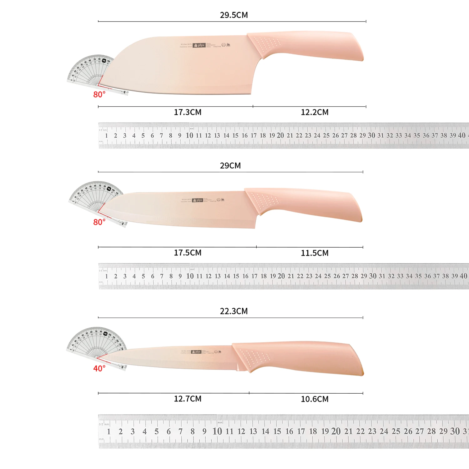 Kitchen knife Chef\'s special high appearance level gradation powder kitchen knife, sharp fruit and vegetable cutting hand knife