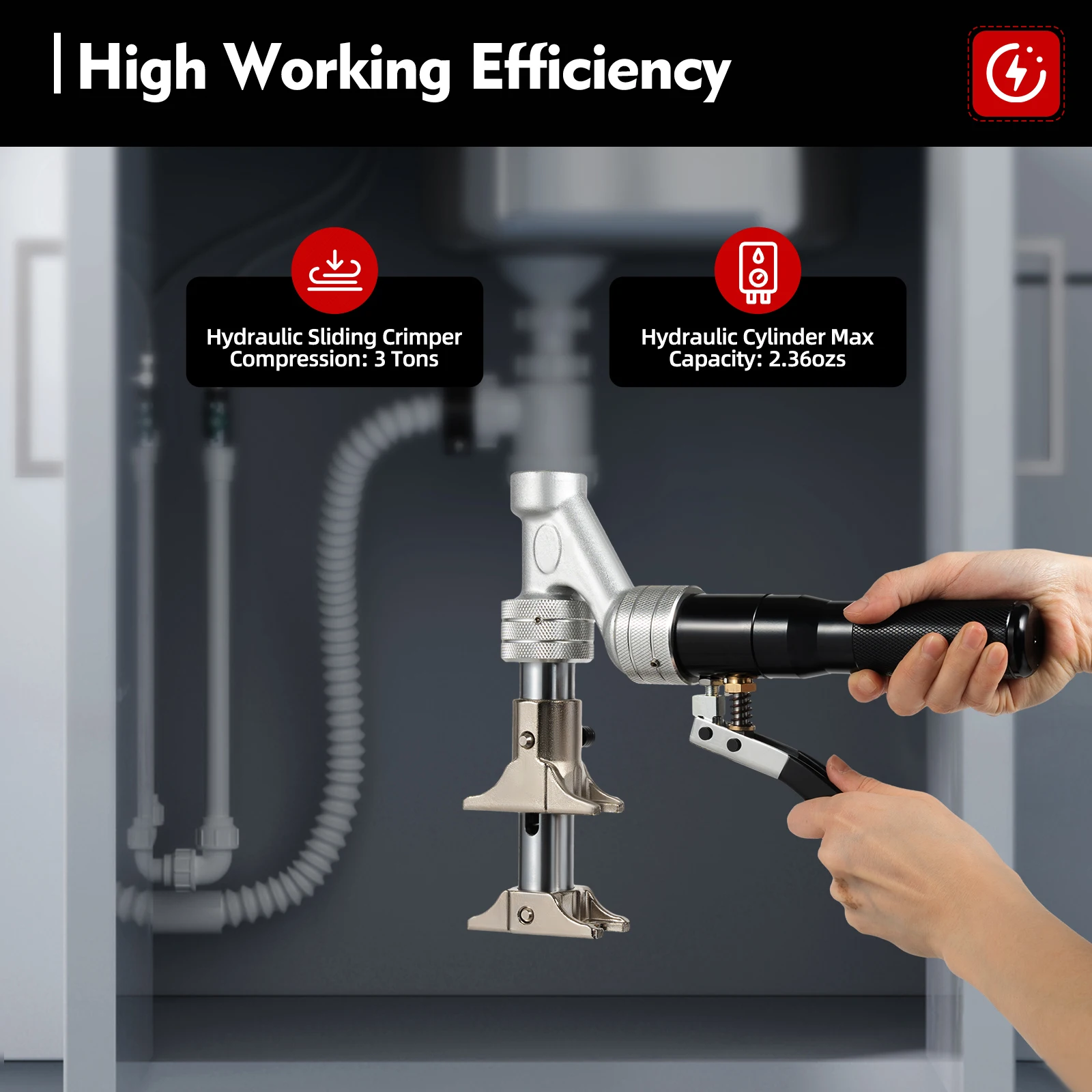 16-32mm Hydraulic Sliding Sleeve Crimping Tool, Aluminium Alloy Press Pliers, Plumbing Fitting Tool for REHAU HIS311