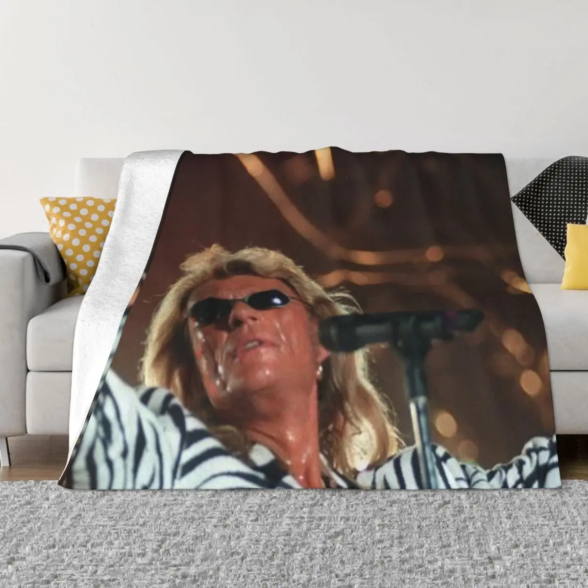 

Johnny Hallyday 001337 Anime Blankets Throw Blanket comfort warm soft Personalized blankets Throw Blanket