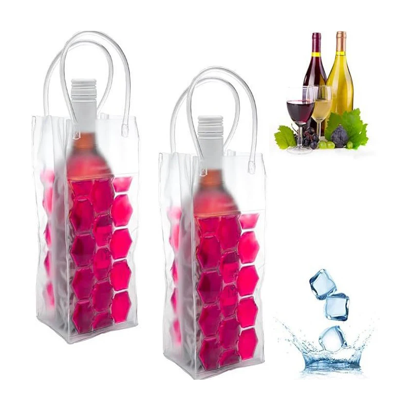 Ice Wine Bag Holder Champagne Beer Cooler Wine Glass Holder Whisky Can Drink Cooler Gel Cooling Chiller Bar Accessories