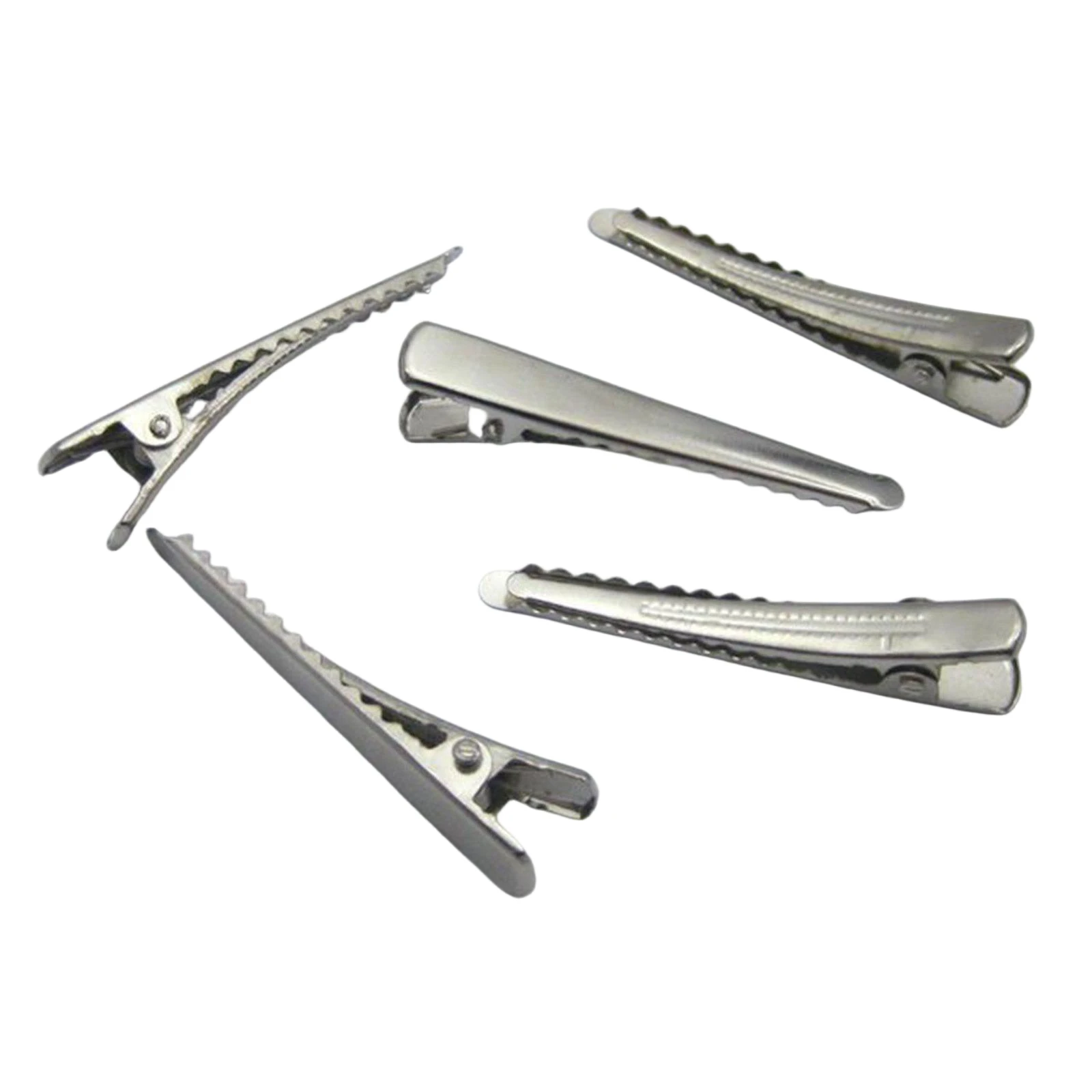

50pcs Alligator Hair Clips 45mm with Teeth Bows Pinch Clamps for Hairdressing