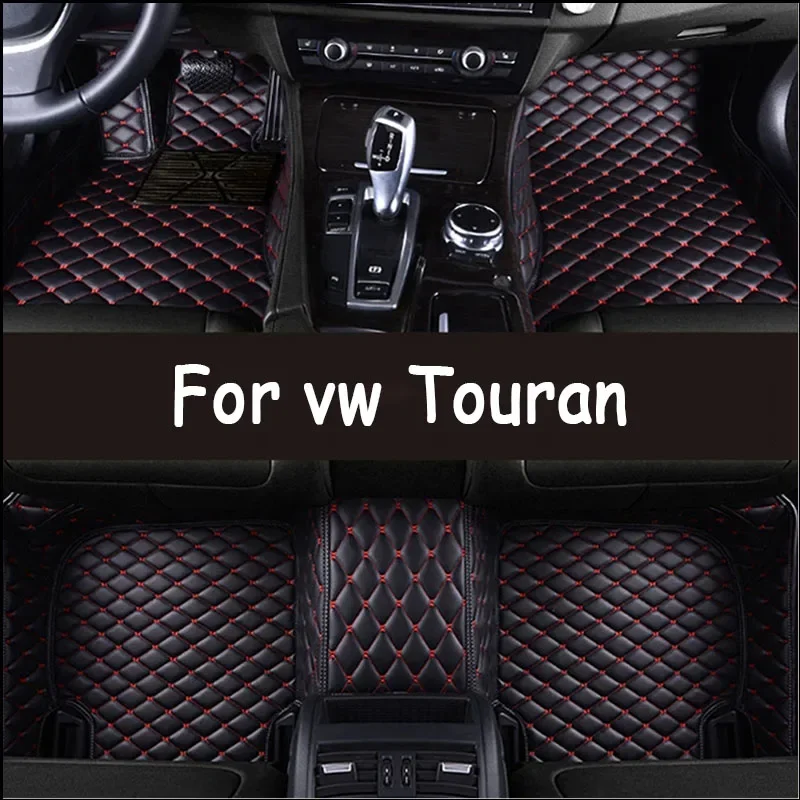 

Leather Car Floor mats for vw Touran 2015 2014 2013 2012 2011 2009 2008 2007 2006 Carpets Rugs Pads Interior Parts Accessories 0