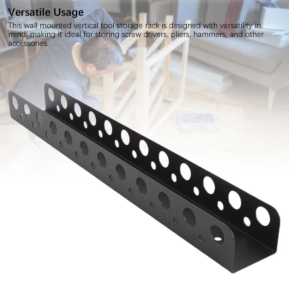 Durable Carbon Steel Wall Tool Rack Wall Mounted Space Saving Tool Storage Rack Tool Organizer Holder Workshop Shed