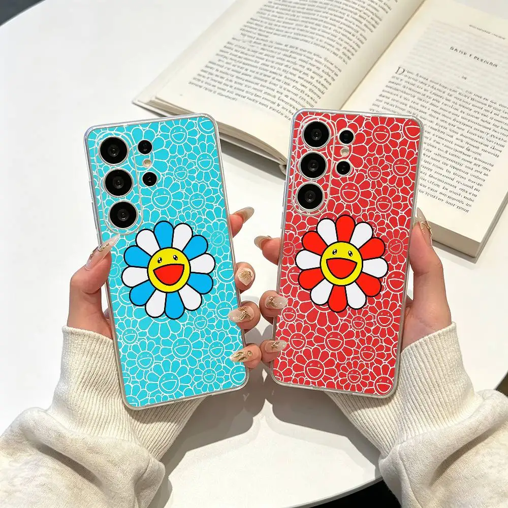 

Takashi M-Murakamis F-Flowers Clear Phone Case for Samsung S25, S24, S21, S22, S23, S30, Ultra, S20, Plus, FE, Lite