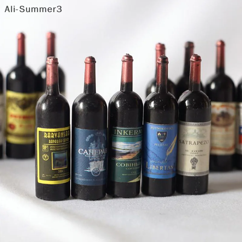 

5Pcs 1/12 Dollhouse Miniature Wine Bottle Simulation Accessories For Decoration