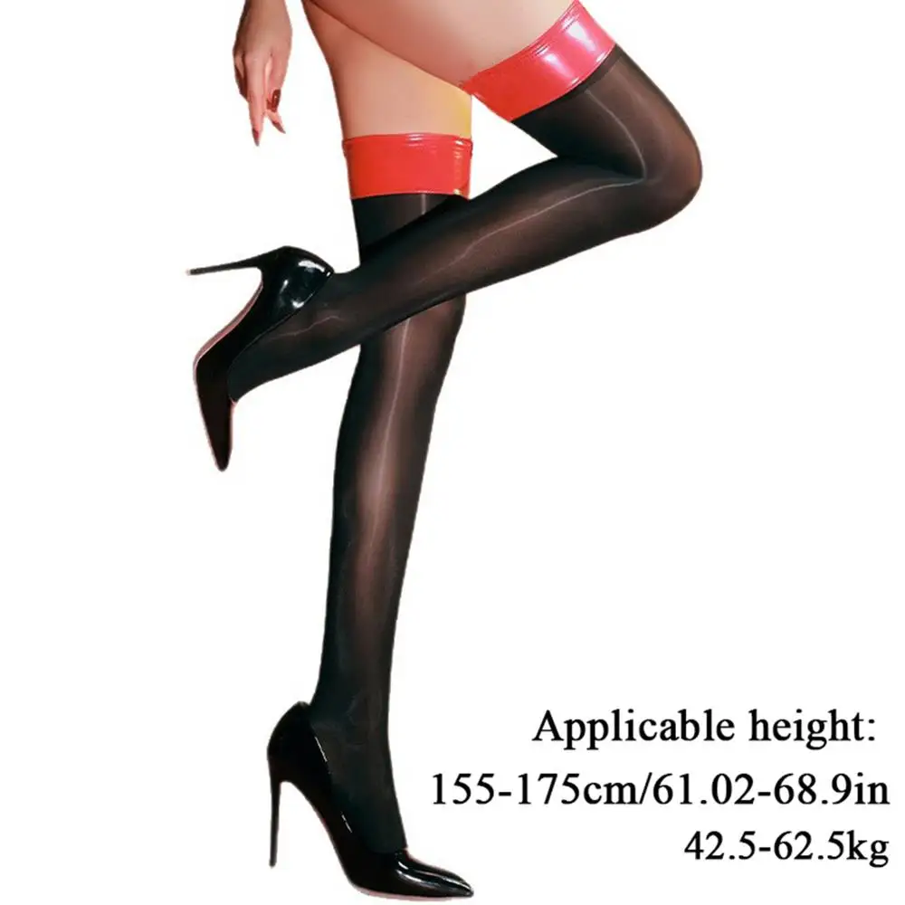 JK Lolita Women Thigh High Sexy Stockings Japanese Style Horse Oil Stockings Over Knee Medias Gothic Socks Ultra-thin Oily Long